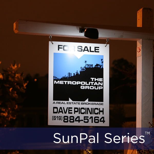 Nymeria Real Estate Sign Post w Stake & Solar LED Light Cap 6 Feet with 47" Arm 