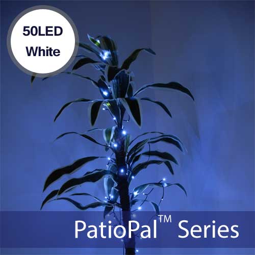 50 LED White Solar Holiday Lights Christmas Lights