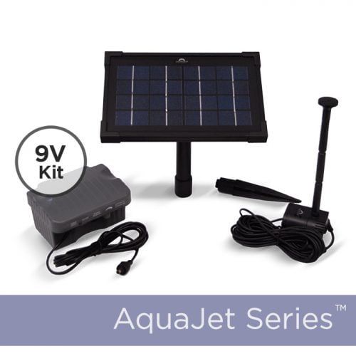 Solar Water Fountain Pump with Battery Backup 9V AquaJet Pro Kit