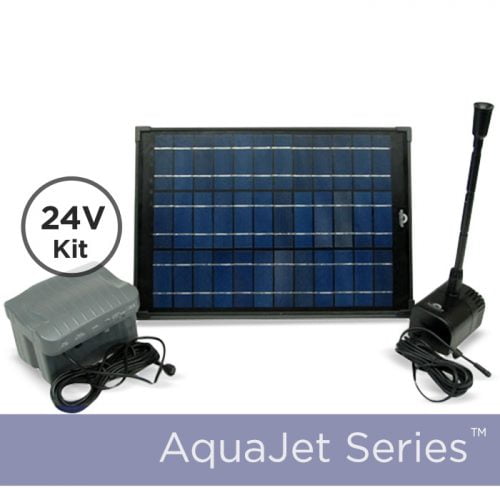 Solar Water Fountain Pump with Battery Backup 24V AquaJet Pro Kit