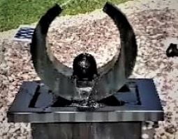 Solar Powered Half Circle Black Stone Base Fountain Kit